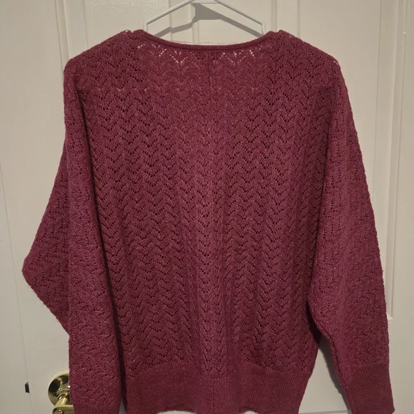Reitmans Raspberry V-Neck Sweater - Picture 2 of 4